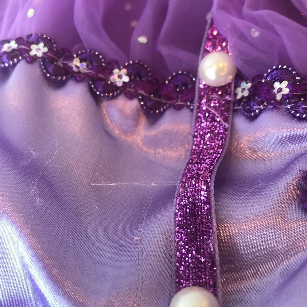 Purple Embellished Costume Layered Dress Princess Sophia 130- 5/6 Plus Free Doll - Picture 14 of 16